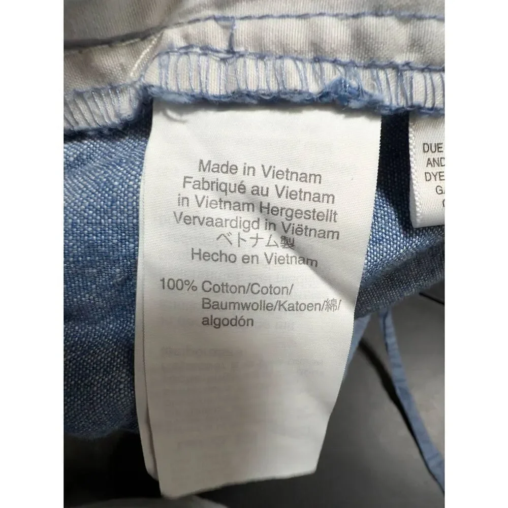 J. Crew Tie-Waist Chambray Blue Short Women's Size 10
